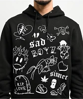 SAD BOYZ by Junior H RIP Love Black Hoodie