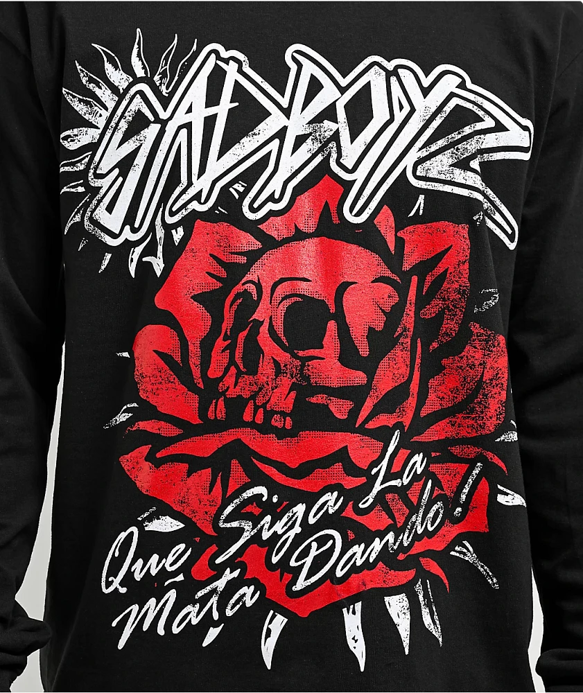 SAD BOYZ by Junior H Red Roses Long Sleeve T-Shirt