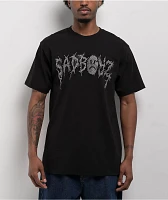 SAD BOYZ by Junior H Rhinestone Logo Black T-Shirt