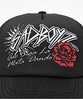 SAD BOYZ by Junior H Rose Black Trucker Hat