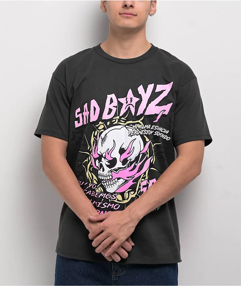 SAD BOYZ by Junior H Sad Starz Charcoal T-Shirt