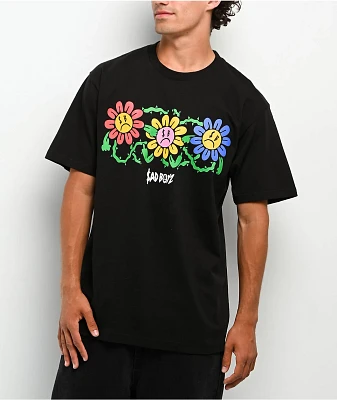 SAD BOYZ by Junior H Three Daisies Black T-Shirt