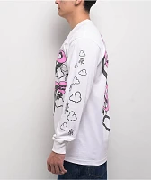 SAD BOYZ by Junior H Trippy Wiggles White Long Sleeve T-Shirt