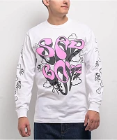 SAD BOYZ by Junior H Trippy Wiggles White Long Sleeve T-Shirt