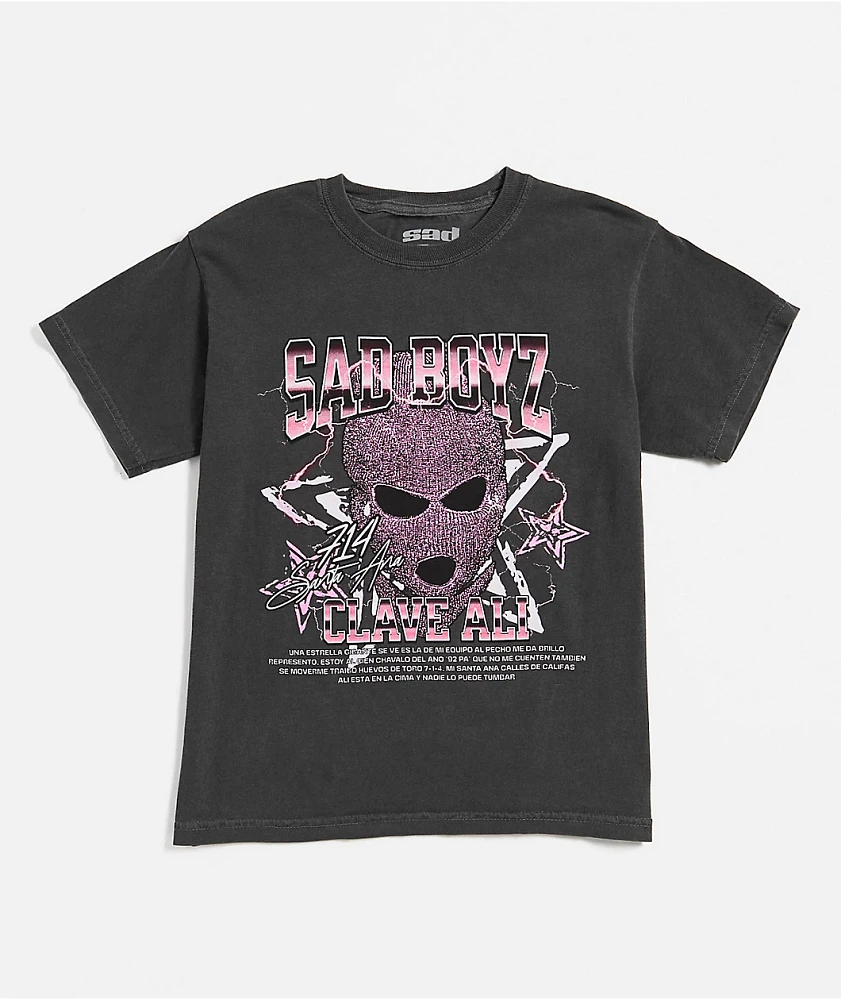 SADBOYZ by Junior H Kids Clave Ali Charcoal T-Shirt