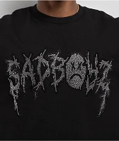 SADBOYZ by Junior H Rhinestone Logo Black T-Shirt