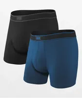 SAXX Daytripper Black & Navy 2 Pack Boxer Briefs