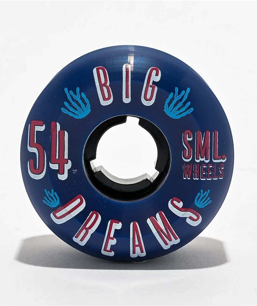 SML. Succulent Cruiser Blue Dream 54mm 92a V Cut Blue Skateboard Wheels