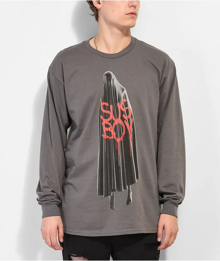 SUS BOY Ghostly Dark Grey Long Sleeve T-Shirt