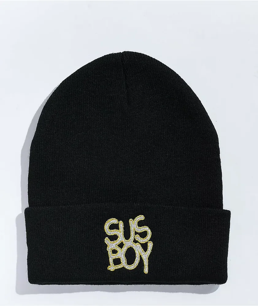 SUS BOY Iced Out Black Beanie