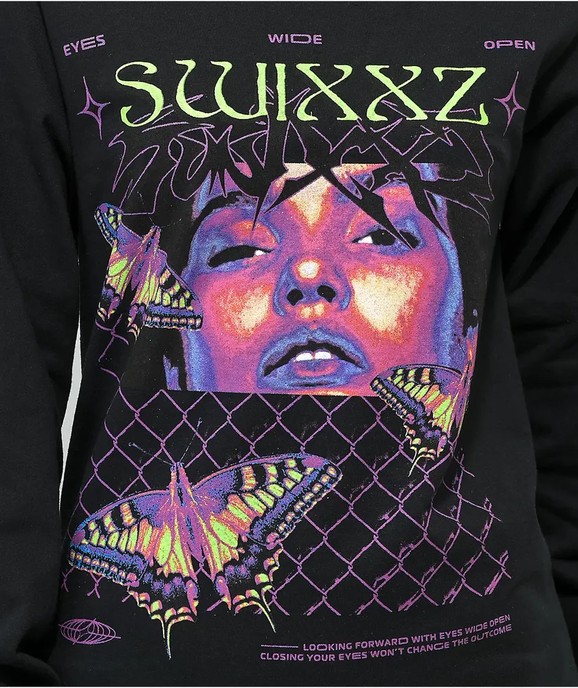 SWIXXZ Butterfly Chain Long Sleeve T-Shirt