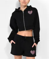 SWIXXZ Centipede Black Crop Zip Hoodie