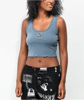 SWIXXZ Chaotic Blue Crop Tank Top