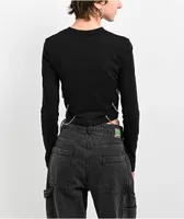 SWIXXZ Creature Chain Black Long Sleeve Crop T-Shirt
