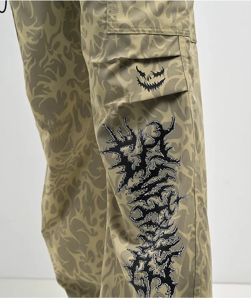 SWIXXZ Creepy Tan Cargo Parachute Pants