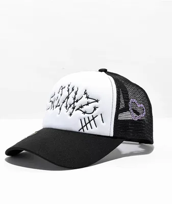 SWIXXZ Cute N Creepy Black & White Trucker Hat
