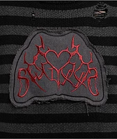 SWIXXZ Cyber Heart Black Stripe Sweater