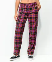 SWIXXZ Electric Chrome Red & Purple Plaid Pants