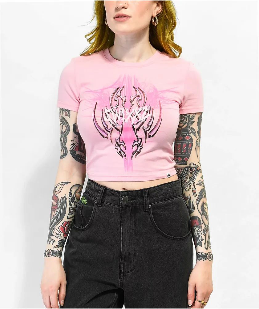 SWIXXZ Electric Pink Crop T-Shirt