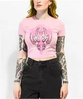 SWIXXZ Electric Pink Crop T-Shirt