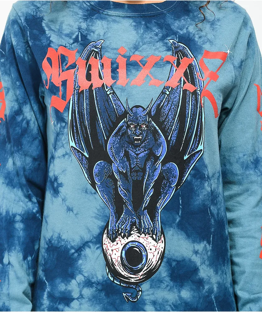 SWIXXZ Gargoyle Blue Tie Dye Long Sleeve T-Shirt