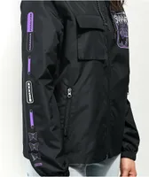 SWIXXZ Geometric Black Windbreaker Jacket