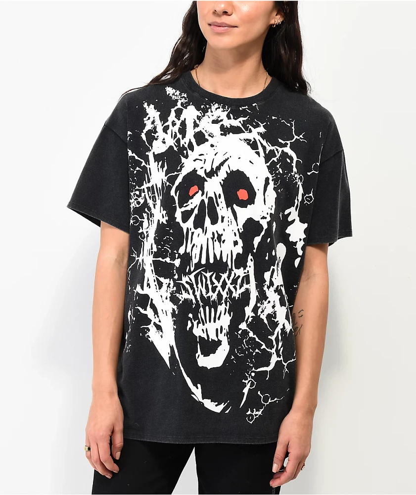 SWIXXZ Grunge Black Wash T-Shirt