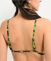 SWIXXZ Grunge Skull Triangle Green Bikini Top