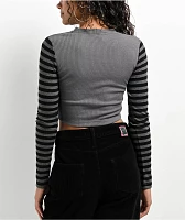 SWIXXZ Heavenly Grey Stripe Long Sleeve T-Shirt