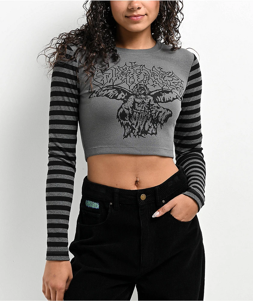 SWIXXZ Heavenly Grey Stripe Long Sleeve T-Shirt