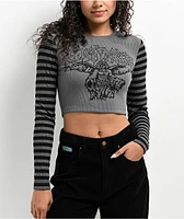 SWIXXZ Heavenly Grey Stripe Long Sleeve T-Shirt