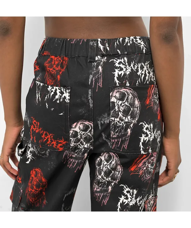 SWIXXZ Monster Pattern Black Cargo Pants