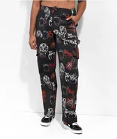 SWIXXZ Monster Pattern Black Cargo Pants