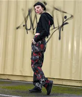 SWIXXZ Monster Pattern Black Cargo Pants