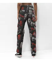 SWIXXZ Monster Pattern Black Cargo Pants