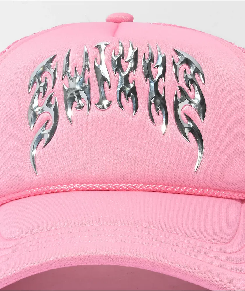 SWIXXZ Pink Chrome Trucker Hat