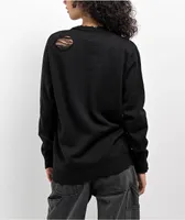 SWIXXZ Punk Distressed Black Sweater