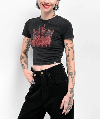 SWIXXZ Punk Eyes Baby Black Crop T-Shirt
