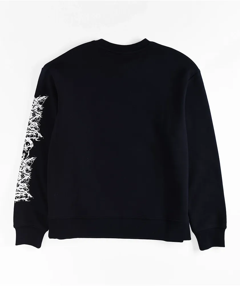 SWIXXZ Skull Pile Black Oversize Crewneck Sweatshirt