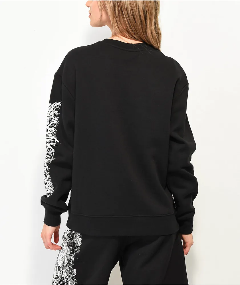 SWIXXZ Skull Pile Black Oversize Crewneck Sweatshirt