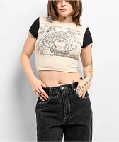 SWIXXZ Small Dog Beige Crop T-Shirt