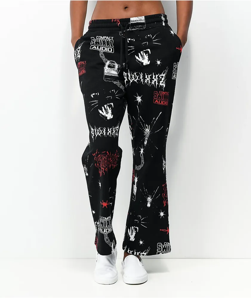 SWIXXZ Tangled Skull Black Jogger Sweatpants