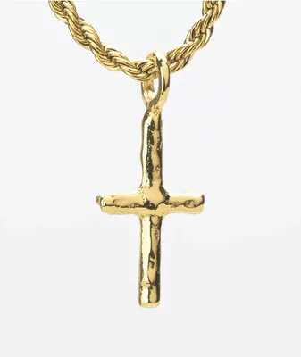 Saint Midas Ancient Cross 20" Gold Necklace