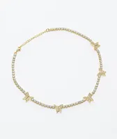 Saint Midas Butterfly 18" Tennis Chain Necklace