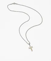 Saint Midas Crucifix 20" Silver Chain Necklace