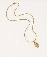 Saint Midas Diamond Guadalupe 20" Gold Chain Necklace
