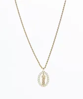 Saint Midas Diamond Jesus 20" Gold Necklace