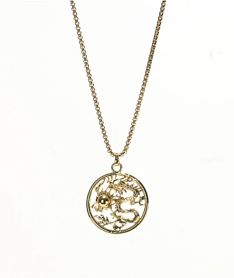 Saint Midas Golden Dragon 24" Necklace