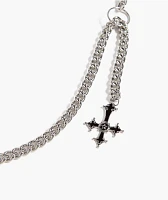Saint Midas Gothic Cross Silver Pocket Chain