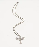 Saint Midas Gothic Moth 22" Silver Necklace